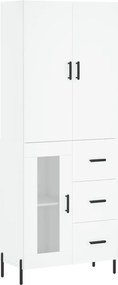 vidaXL Dulap înalt, alb, 69,5x34x180 cm, lemn compozit