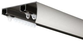 Sina perdea tavan aluminiu dubla,  gri satinat , cu toate accesoriile incluse, draperie - 150 cm