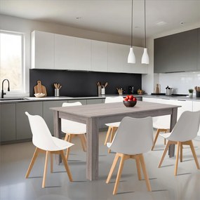 Set de masă Lola 6+1 alb-stejar York