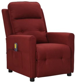 3098210 vidaXL Fotoliu de masaj cu ridicare, roșu vin, material textil