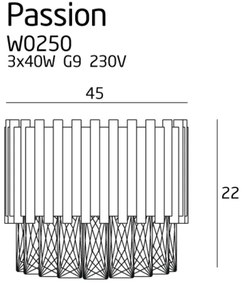 Aplica de perete eleganta design modern Passion W0250 MX