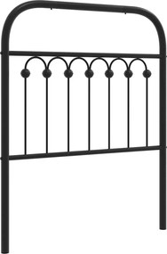 vidaXL Tăblie de pat de schimb metalică, negru, 80 cm