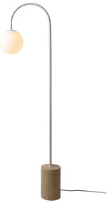 Lampa podea din travertin natur si sticla alba Tivoli