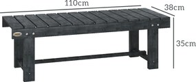 Outsunny Bancă de Grădină cu 2 Locuri, Bancă de Exterior cu Șipci din Lemn de Molid, Stil Country, Perfectă pentru Terasă, Patio sau Curte, Greutate maximă 250 kg, 110x38x35 cm, Gri | Aosom Romania