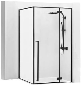 Cabina de dus Fargo cu cadita neagra 100x80 negru mat