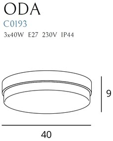Plafoniera alba cu protectie IP44 Oda C0193 MX