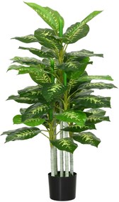 HOMCOM Plantă Artificială Decorativă cu Ghiveci, Φ17x95 cm, Verde | Aosom Romania