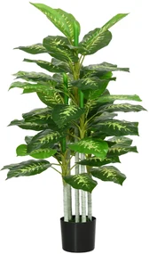 HOMCOM Plantă Artificială Decorativă cu Ghiveci, Φ17x95 cm, Verde | Aosom Romania