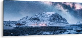 Tablou cu munți și ceul cu stele (120x50 cm)