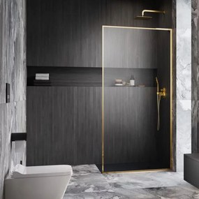 Paravan de dus tip Walk-in Radaway Modo F SL II auriu lucios-transparent 115 cm sticla securizata 8 mm dreapta