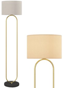 HOMCOM Lampadar abajur din in dulie E27 stil modern comutator la picior pentru salon si dormitor 156 cm aurit si negru | Aosom Romania