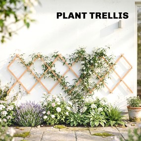 Outsunny Grilaj de grădină din lemn extensibil Suport pentru plante cățărătoare Trandafiri și viță-de-vie 180x60 cm Maro deschis | Aosom Romania