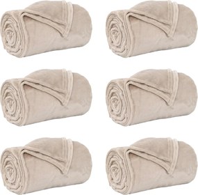 vidaXL Pături de aruncat 6 pcs Bej 150 x 200 cm Molton
