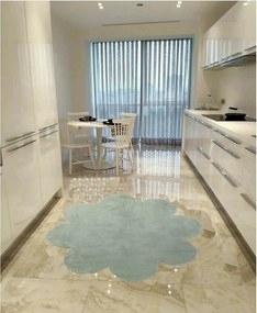 Covor DAISY PLUSH, 80x80 cm, forma atipica, poliester, gri deschis