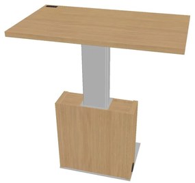 Masă de conferință reglabilă Verno+ 120 x 70 cm, stejar deschis