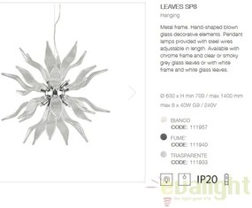 Lustra suspendata design modern LEAVES SP8 BIANCO 111957