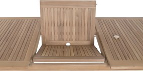 Masă dining pentru exterior extensibilă din lemn de tec 180–240 cm finisaj natural, „Malindi”