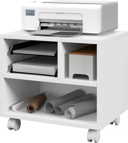 HOMCOM Suport imprimantă mobilier depozitare birou caisson 4 compartimente deschise 40L x 30l x 36H cm alb | Aosom Romania