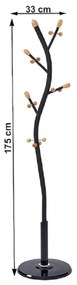 Cuier metalic Sadik, negru, 175 cm