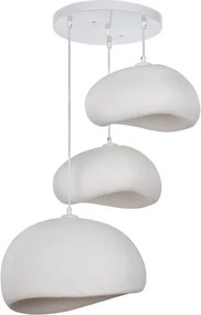 Pendul WABI SABI pe cablu, 3xE27/40W/230V, Ø 76 cm, alb - BRILAGI