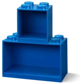 Set 2 rafturi de perete pentru copii LEGO® Brick, albastru