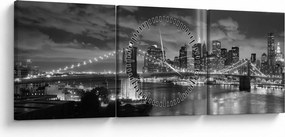 Tablou - Podul Brooklyn (cu ceas) (90x30 cm)