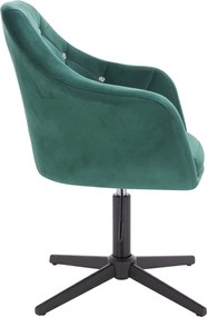 HR830CCROSS Scaun Verde Catifea cu Bază Neagră
