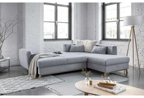 Colțar extensibil cu șezlong pe partea dreaptă Miuform Scandic Lagom L, gri deschis