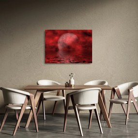 Tablou pe sticlă - Luna pe nivelul apei (70x50 cm)