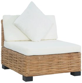 vidaXL Canapea fără brațe cu perne, ratan natural