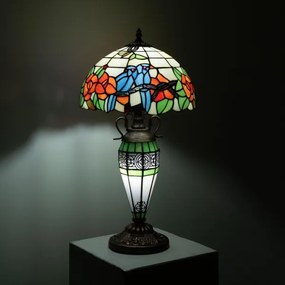 BRILAGI - Lampă de masă Tiffany din vitralii JUNGLE 1xE27/60W/230V + 1xE14/40W