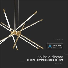 Lustră LED dimabilă pe cablu LED/50W/230V 3000K auriu