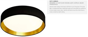 Lustra LED moderna 50cm Gianna negru/auriu 9371-50BGO SRT