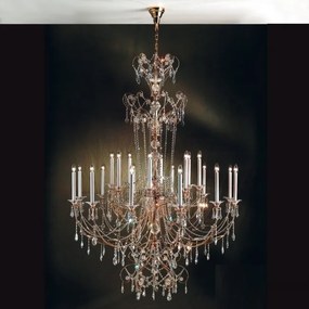 Candelabru XXL de lux cristal Swarovski Katharina 20L 24K gold plated