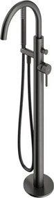 Baterie cada-dus freestanding Omnires Y monocomanda finisaj grafit periat