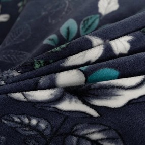 Lenjerie de pat reversibila DUO SENSE NOCTIFLORA albastru inchis cocolino/flanel Dimensiune lenjerie de pat: 70 x 90 cm | 140 x 220 cm