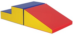 HOMCOM Parcurs motricitate bebeluși jucării de escaladare modular 2 cărămizi gigant din spumă 50 x 50 x 25 cm multicolor | Aosom Romania