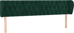 vidaXL Tăblie de pat cu aripioare verde închis 183x23x78/88 cm catifea