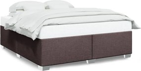 vidaXL Cadru de pat fără saltea, maro închis, 200x200 cm, textil