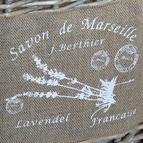 Cos impletit Marseille din trestie si iuta natur 38x47 cm
