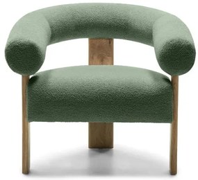 Fotoliu design verde închis KOKEI, stejar