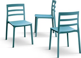 Set 4 scaune RIGATO -POLIPROPILENA- HORECA - ALBASTRU