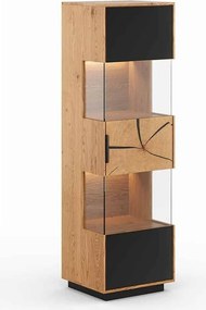 Vitrină stejar masiv Tress IV, 43 × 39 × 147 cm