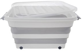 Cutie de depozitare albă/gri din plastic cu capac 54x39x28 cm Kemp – Orion