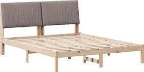 vidaXL Cadru de pat cu headboard Maro 160 x 200 cm Lemn de pin masiv