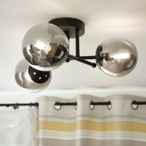 Brilagi - Lustră aplicată MALIVA 3xE14/15W/230V negru/fumuriu