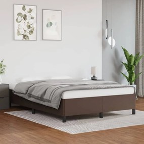 347254 vidaXL Cadru de pat, maro, 140x200 cm, piele ecologică
