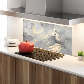 Panou Sticla Bucatarie, 60x150cm, Protectie aragaz, Antistropi, Termorezistent, Abstracte, Marble, Abstract Illusion