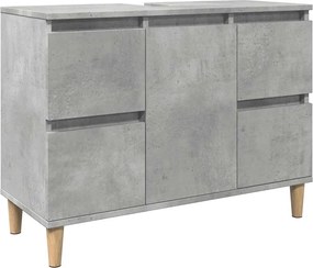 vidaXL Dulap de chiuvetă, gri beton, 80x33x60 cm, lemn prelucrat