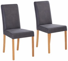 Set 2 scaune Bologna gri stofa 44/56/91 cm